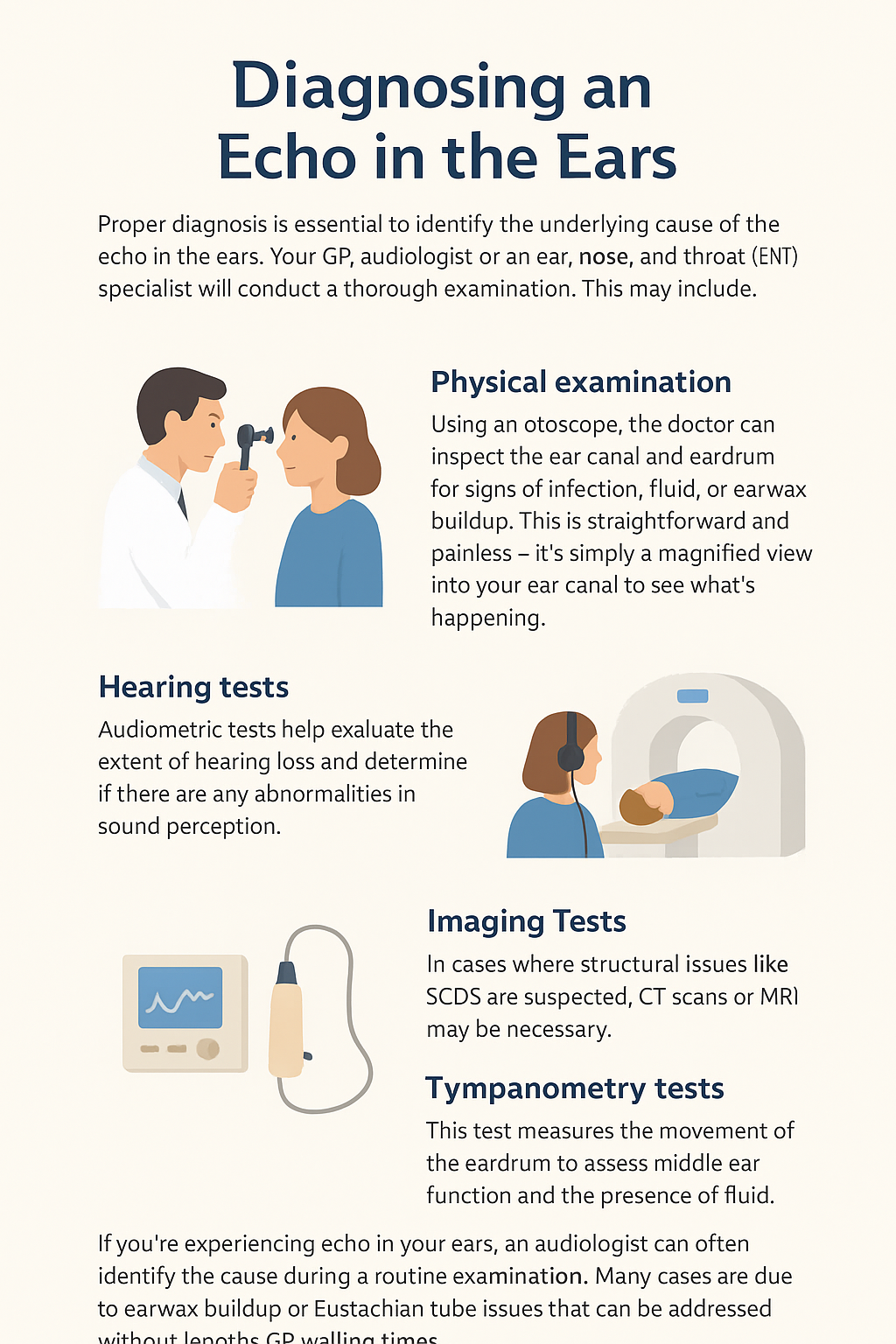 Diagnosing an echo in the ears