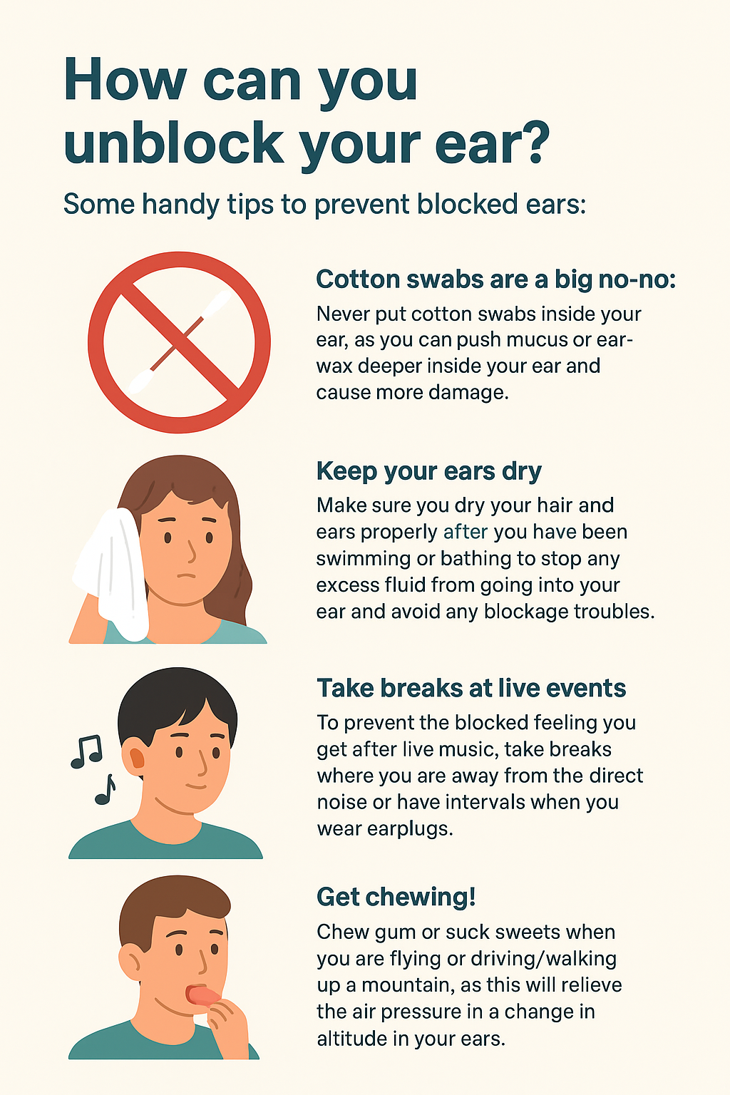 How can you unblock your ear